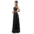 Grace Karin sans manches V-Back Black Chiffon Robes de bal populaires CL007555-3